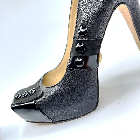 L.A.M.P. FEN Gwen Stefani Button Stiletto Heels Sz - Picture 5 of 15